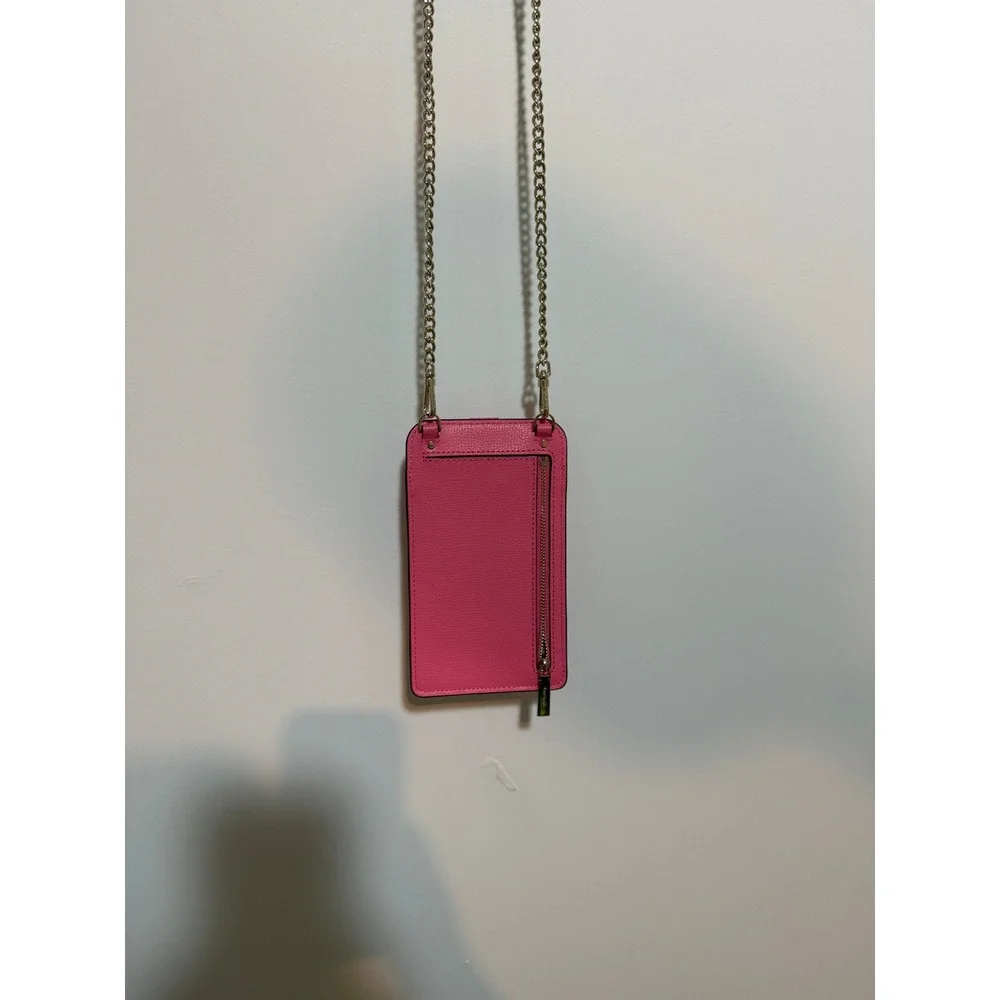 Kate Spade Phone Crossbody Womens Pink Leather Chain Strap Mini Bag Wallet